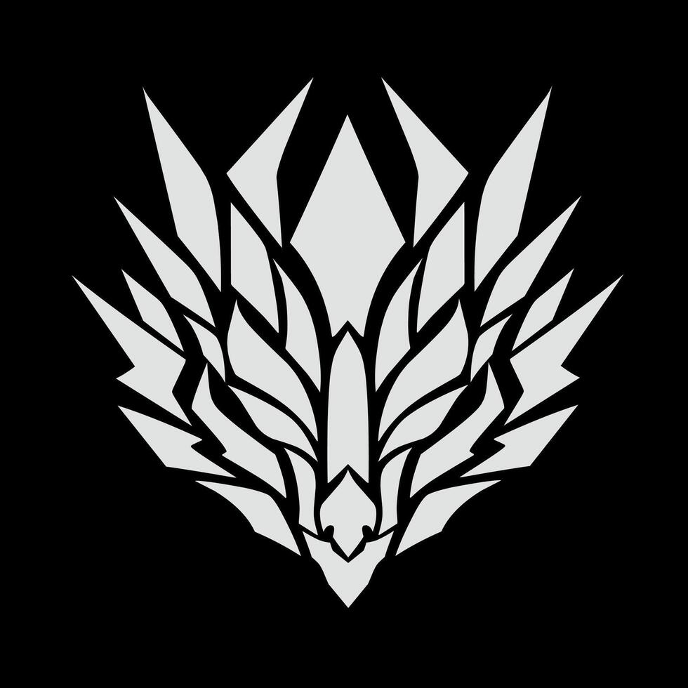 illustration design abstract dragon head. perfect for elements symbols logo templates vector