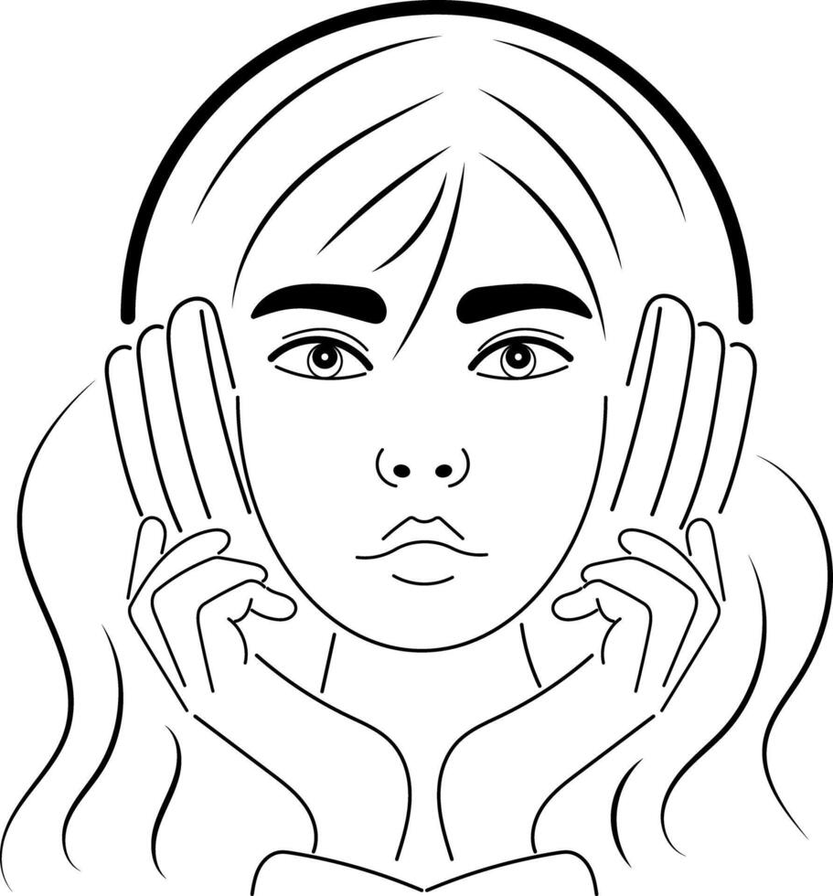 avatar woman. user portrait. profile icon outline vector