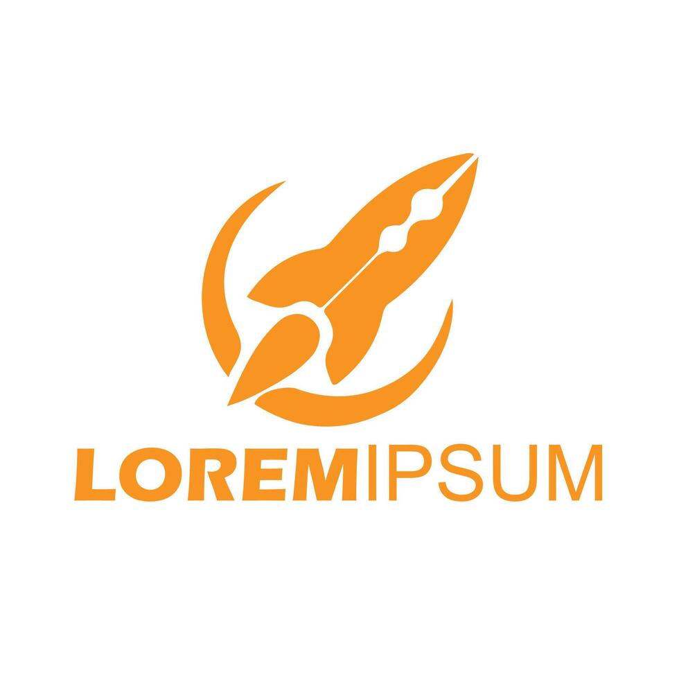 Launching Take Off Rocket Jet Plane Space modern logo word mark logotype design vector