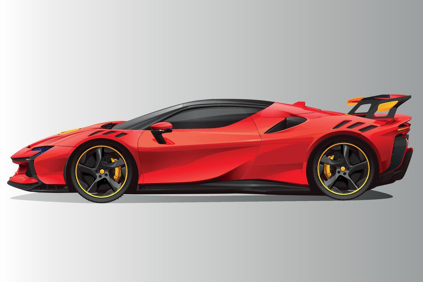 Red Supercar Side View Illustration vector