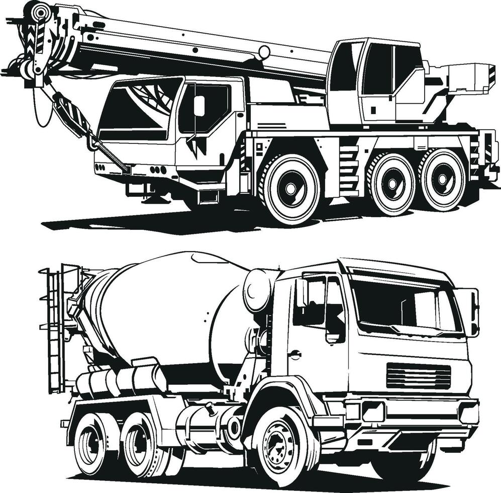 Construction Vehicles Set vector