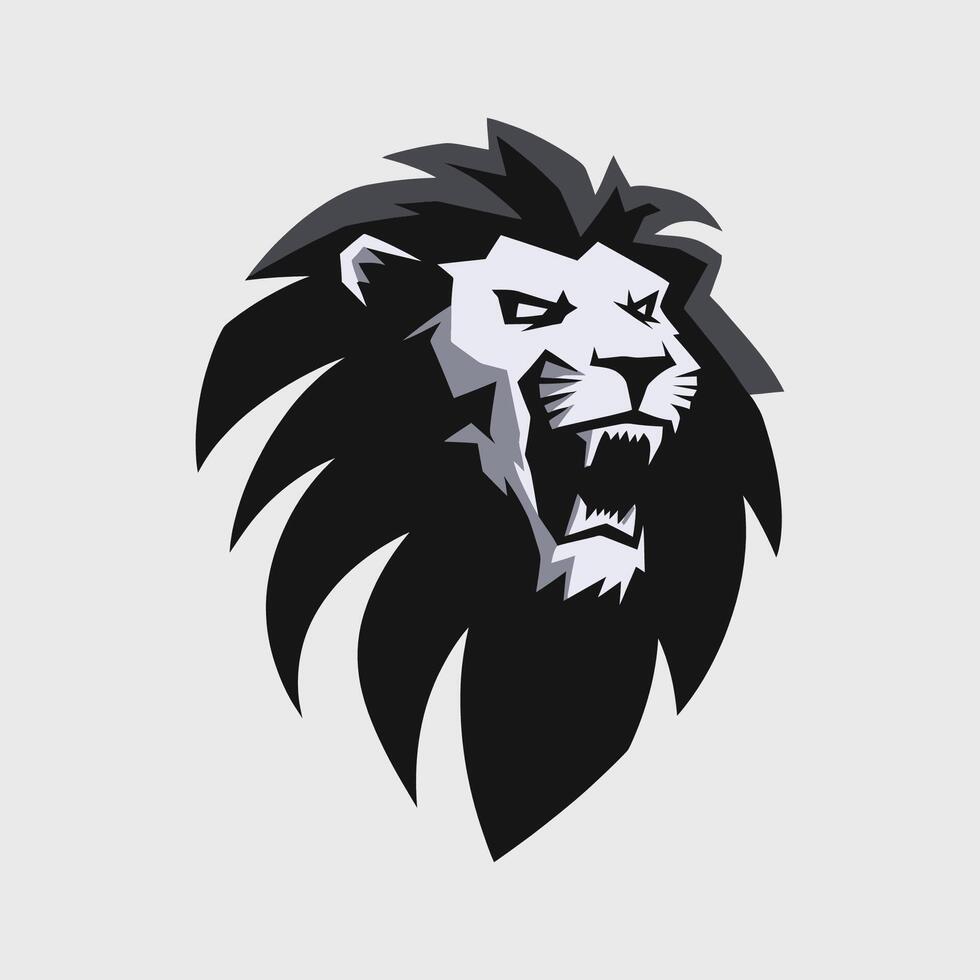 Lion logo, unique logo, lion face, angry lion vector