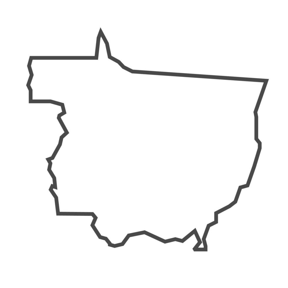 Mato Grosso State of Brazil, map design in line vector