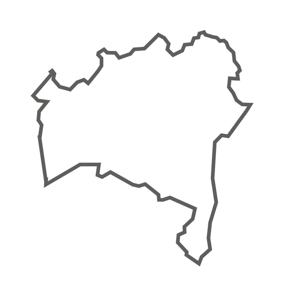 bahia State of Brazil, map design in gray line vector