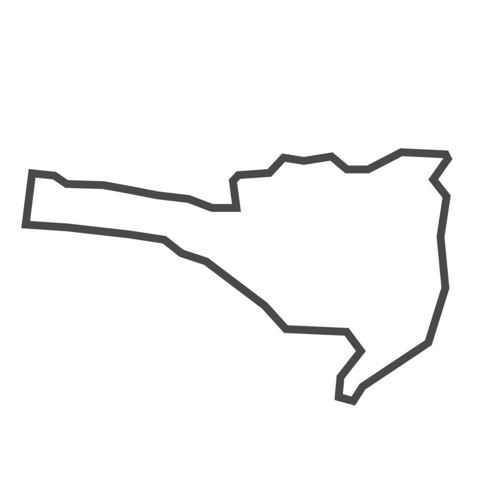 Santa Catarina State of Brazil, map in gray line vector
