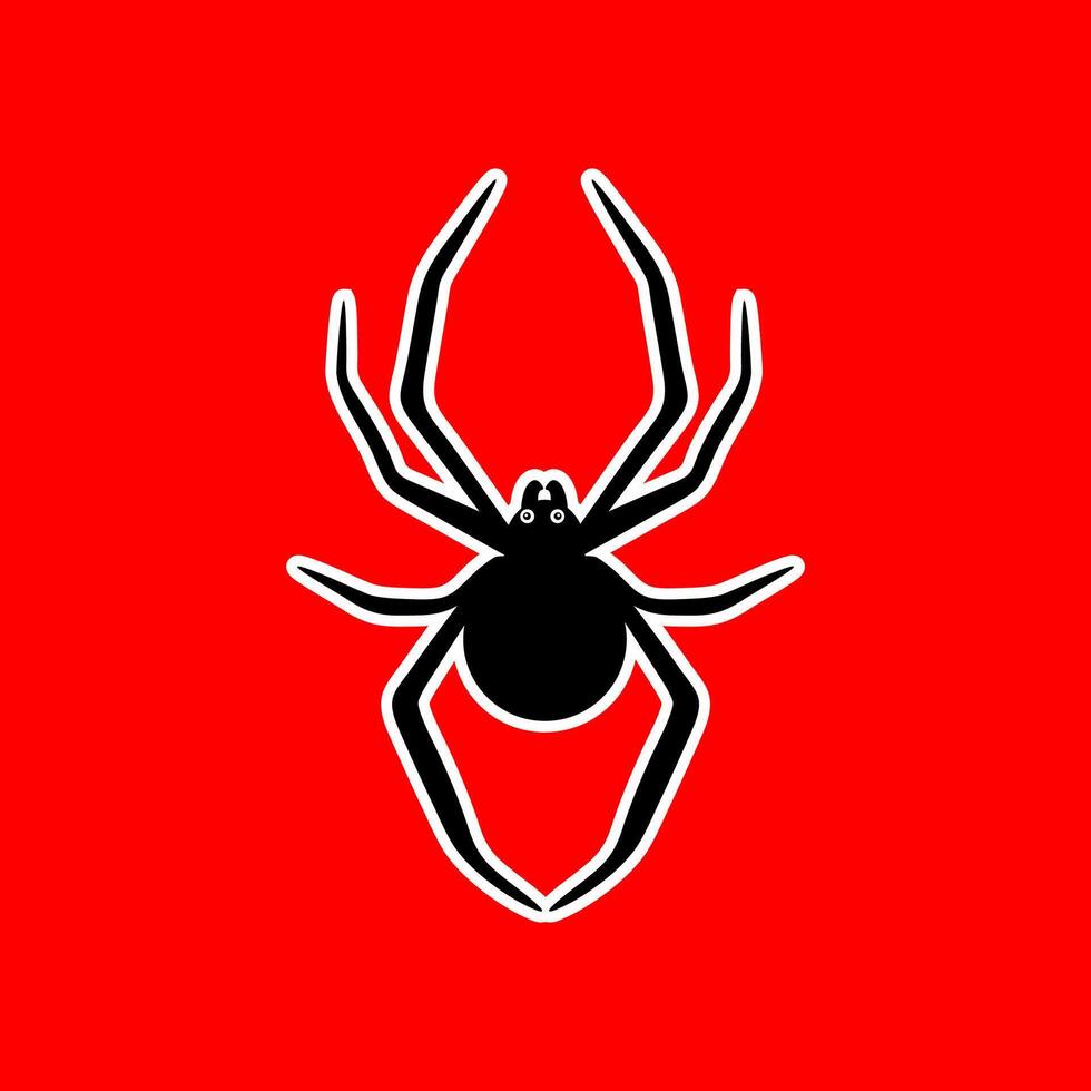 Bold Spider Silhouette on Red Background vector