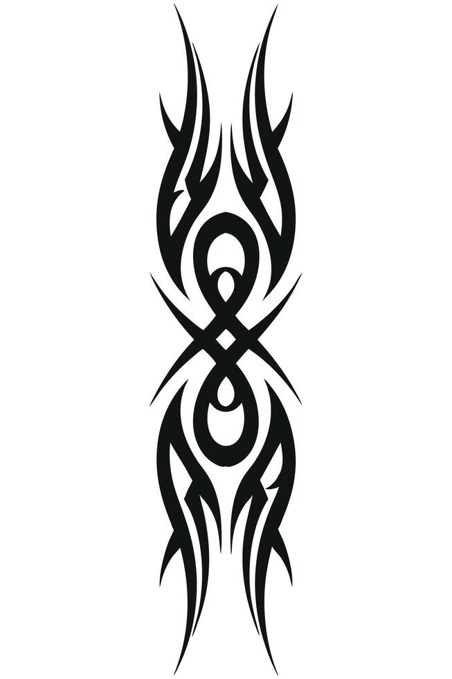 Tribal tattoo design set with ornamental patterns and nature-inspired elements vector
