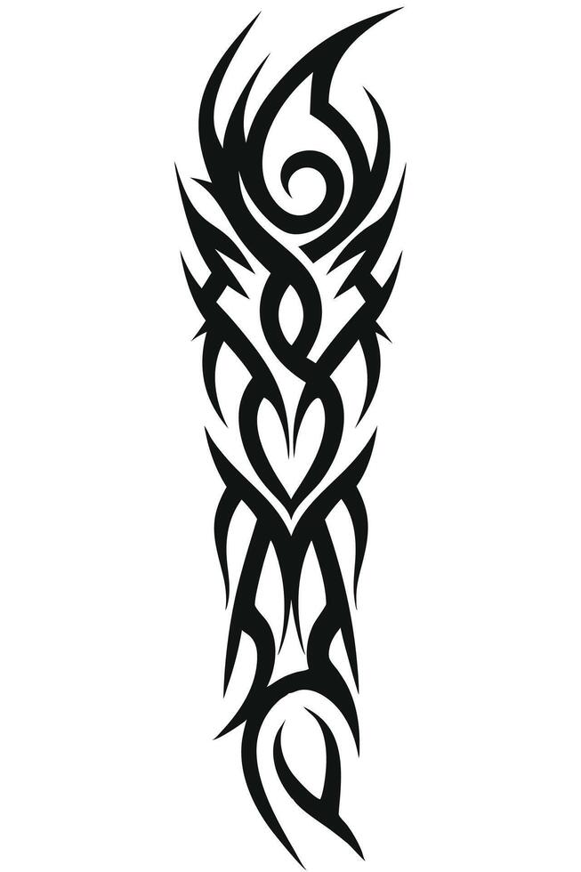 Tribal tattoo design with floral and ornamental patterns vector
