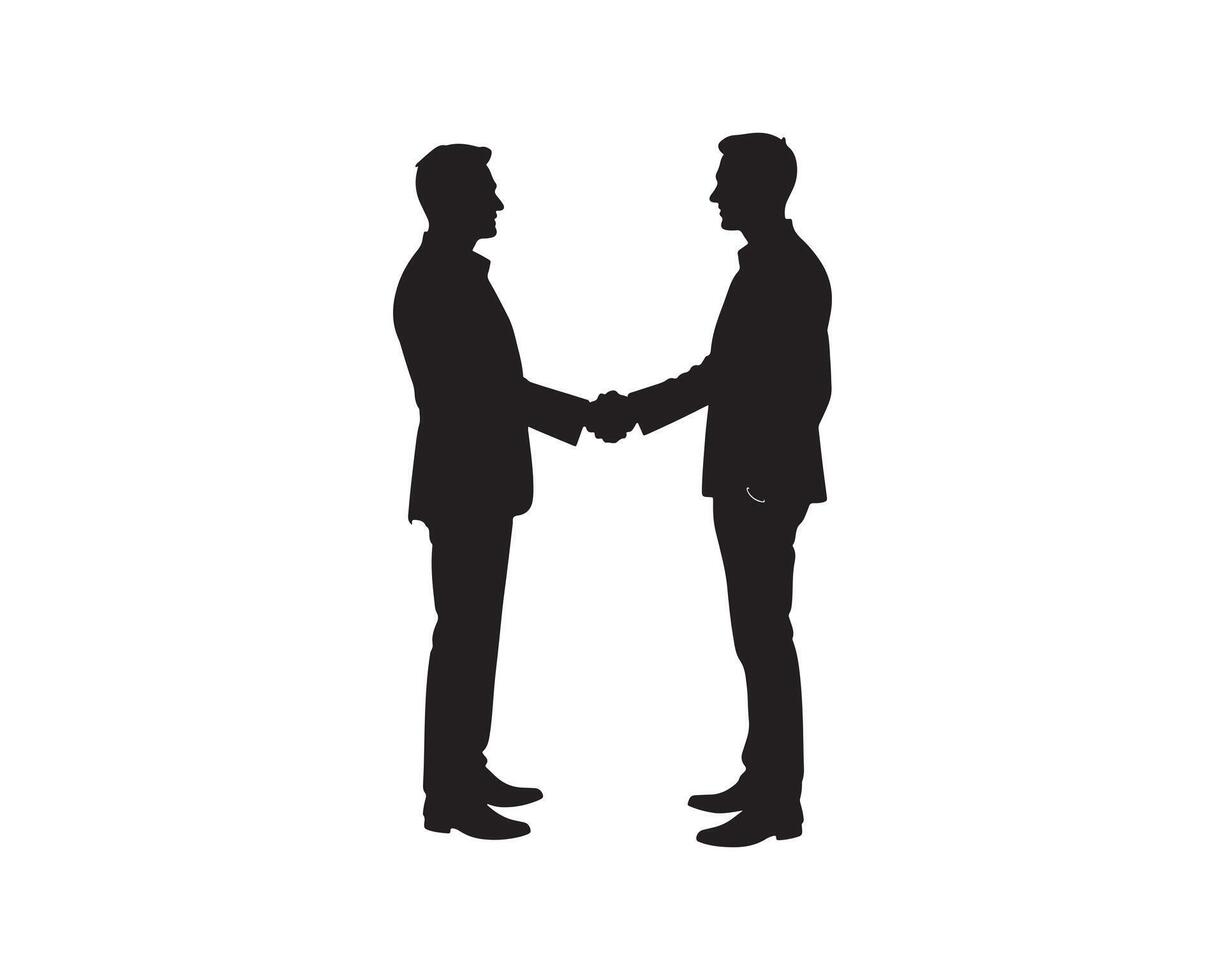 Confirmation Handshake Silhouette for Business vector