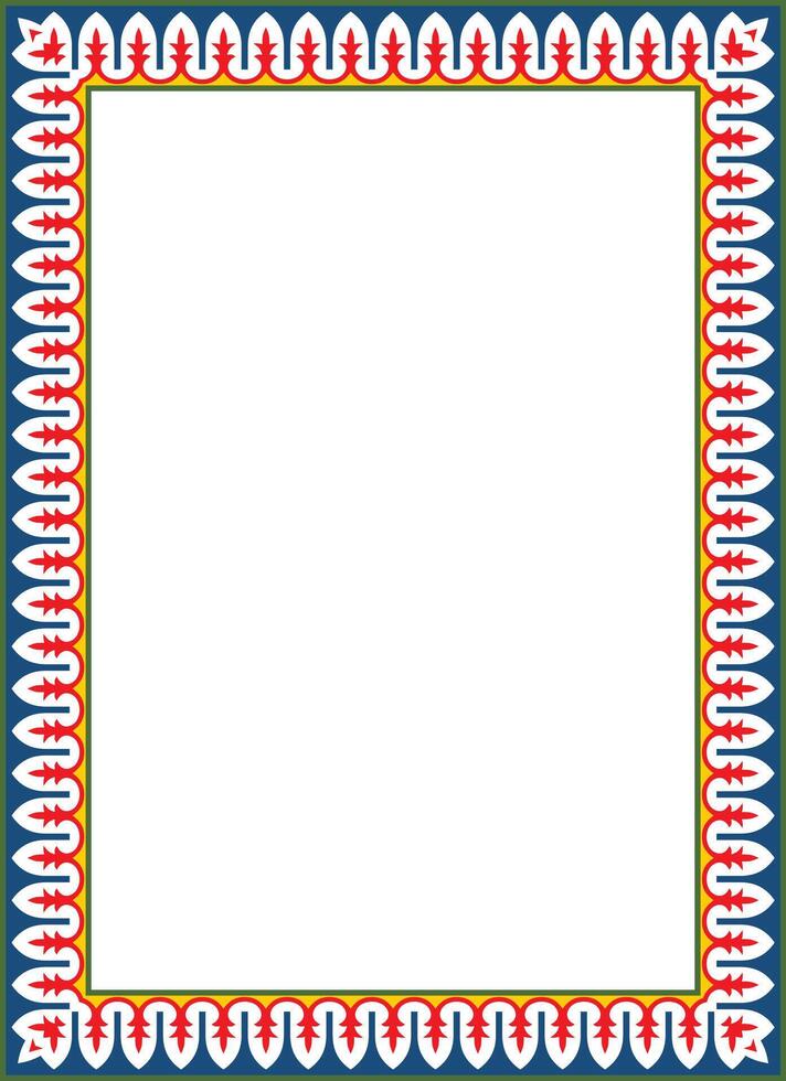 square colored national Persian ornament. Rectangle, frame, border, ethnic pattern of the peoples of Iran, Tajikistan vector