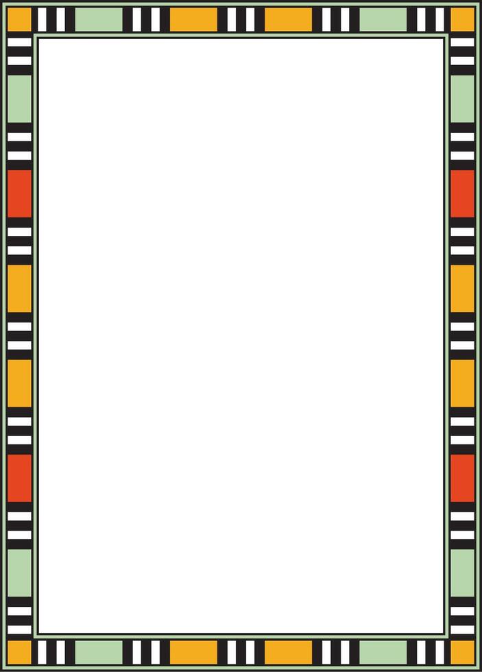 square colored Egyptian ornament. Endless border, ancient Egypt frame vector