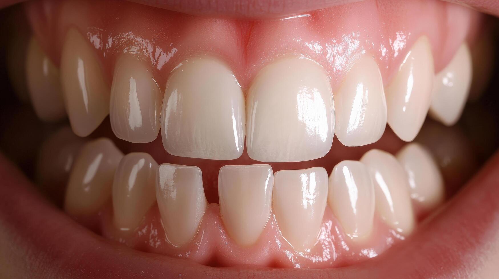 close up of a person's teeth with white teeth photo