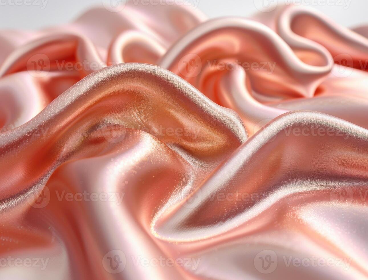 Rose gold satin fabric with soft folds and shimmering texture. Luxurious material with a radiant sheen, perfect for design, fashion, and elegant decor concepts photo