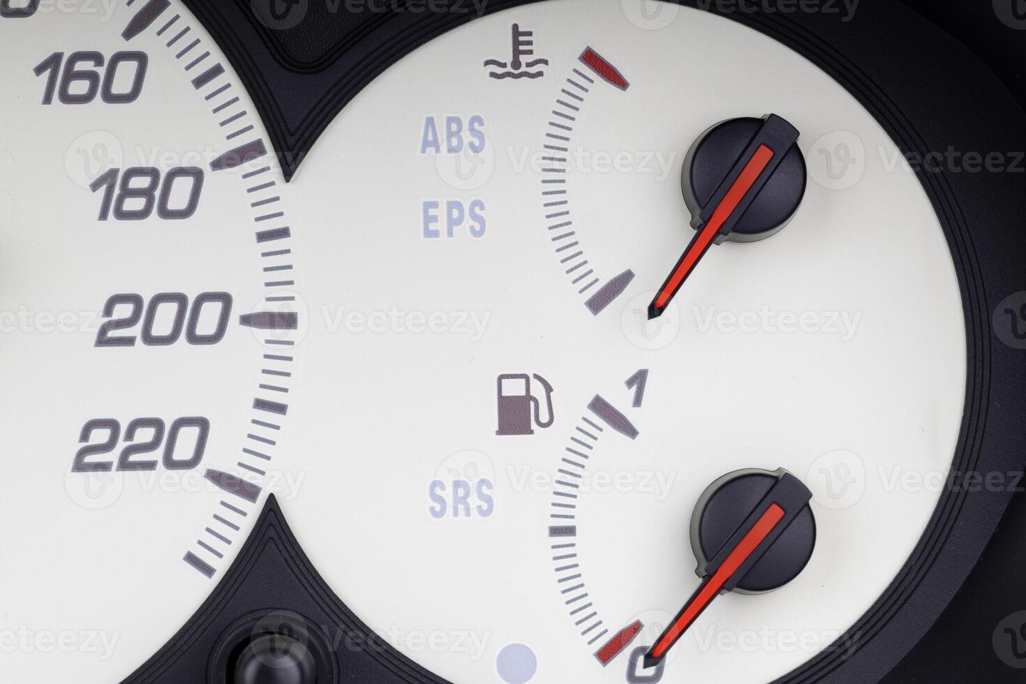 Modern Car Dashboard with Speed and Fuel Gauges photo
