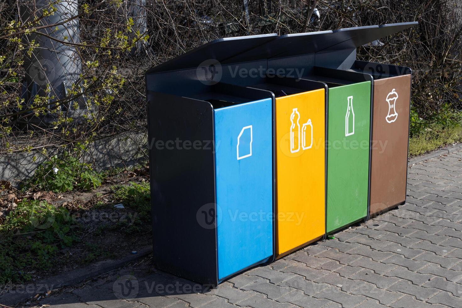 Color Coded Recycling Bins for Waste Segregation photo