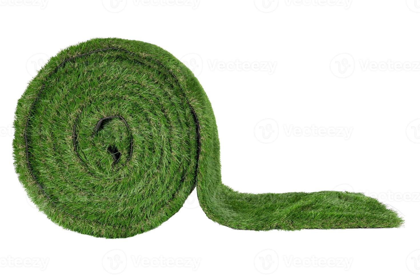 Artificial Turf Roll on White Background photo