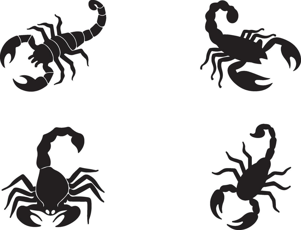 Scorpion Logo Pack, Clean Illustration Art Isolated on White Background vector