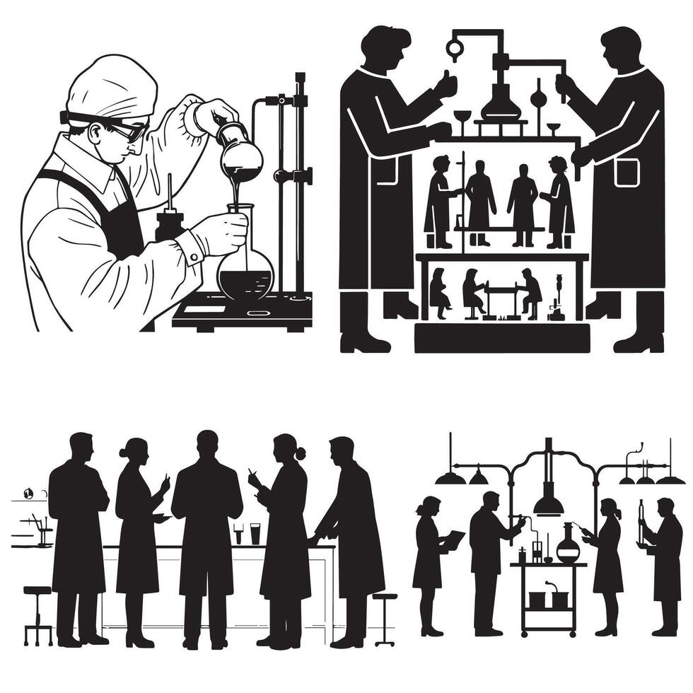 A Laboratory Silhouette Study vector