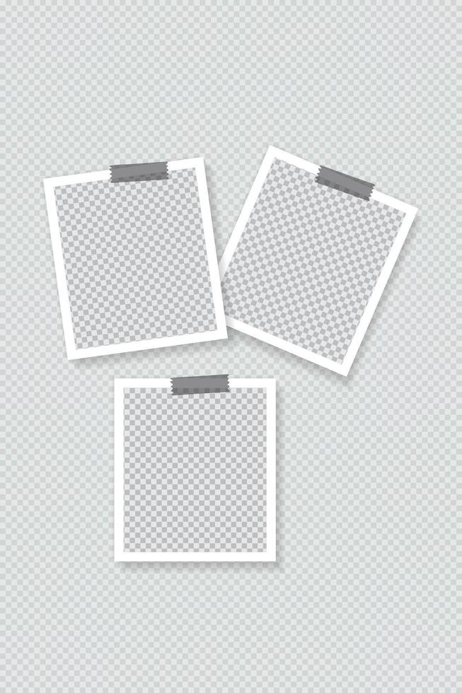 Realistic photo templates are framed by Polaroid. collage art, collage templates, and birthday collage vector