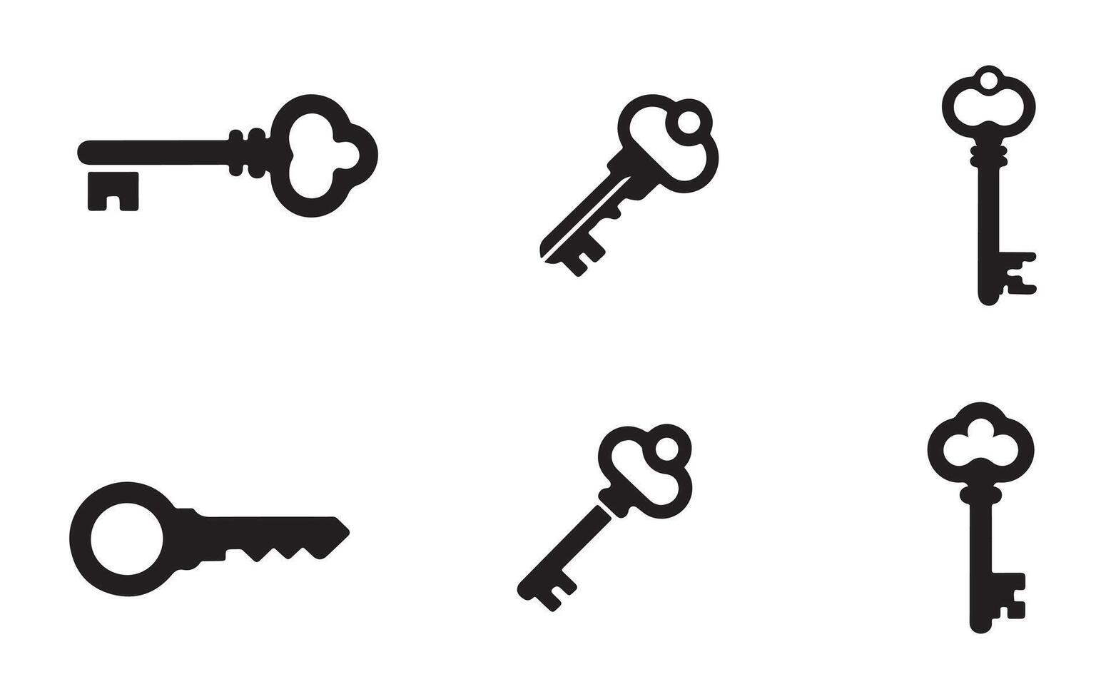 Vintage key icon set . vector