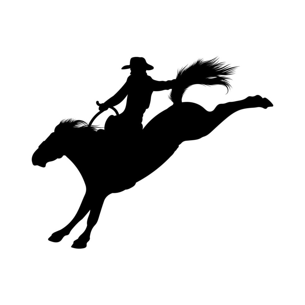 Wild West Rodeo Silhouette Graphics vector