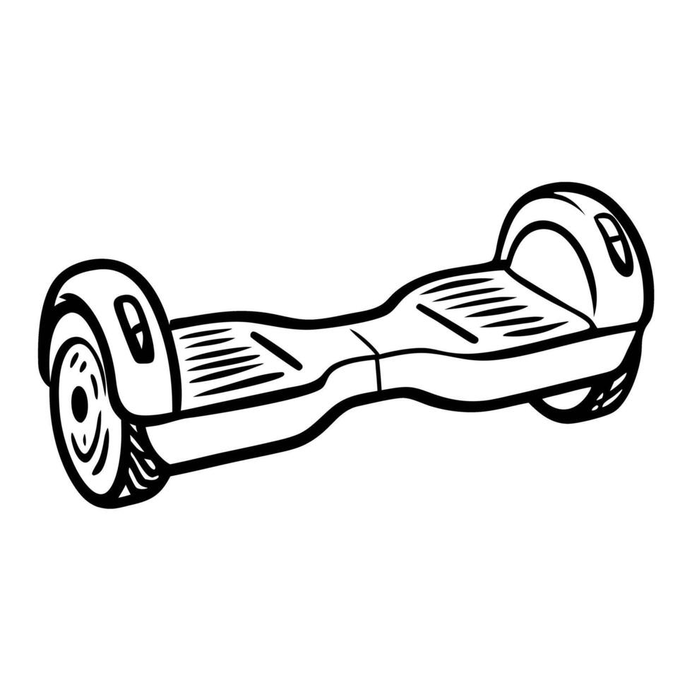 Modern Hoverboard Illustration with Hand Drawn Style vector