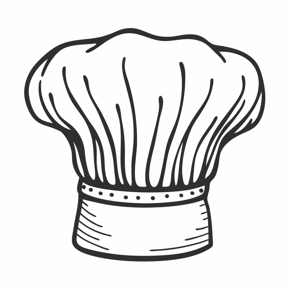 Black and White Chef Hat Illustration for Culinary Themed Designs vector