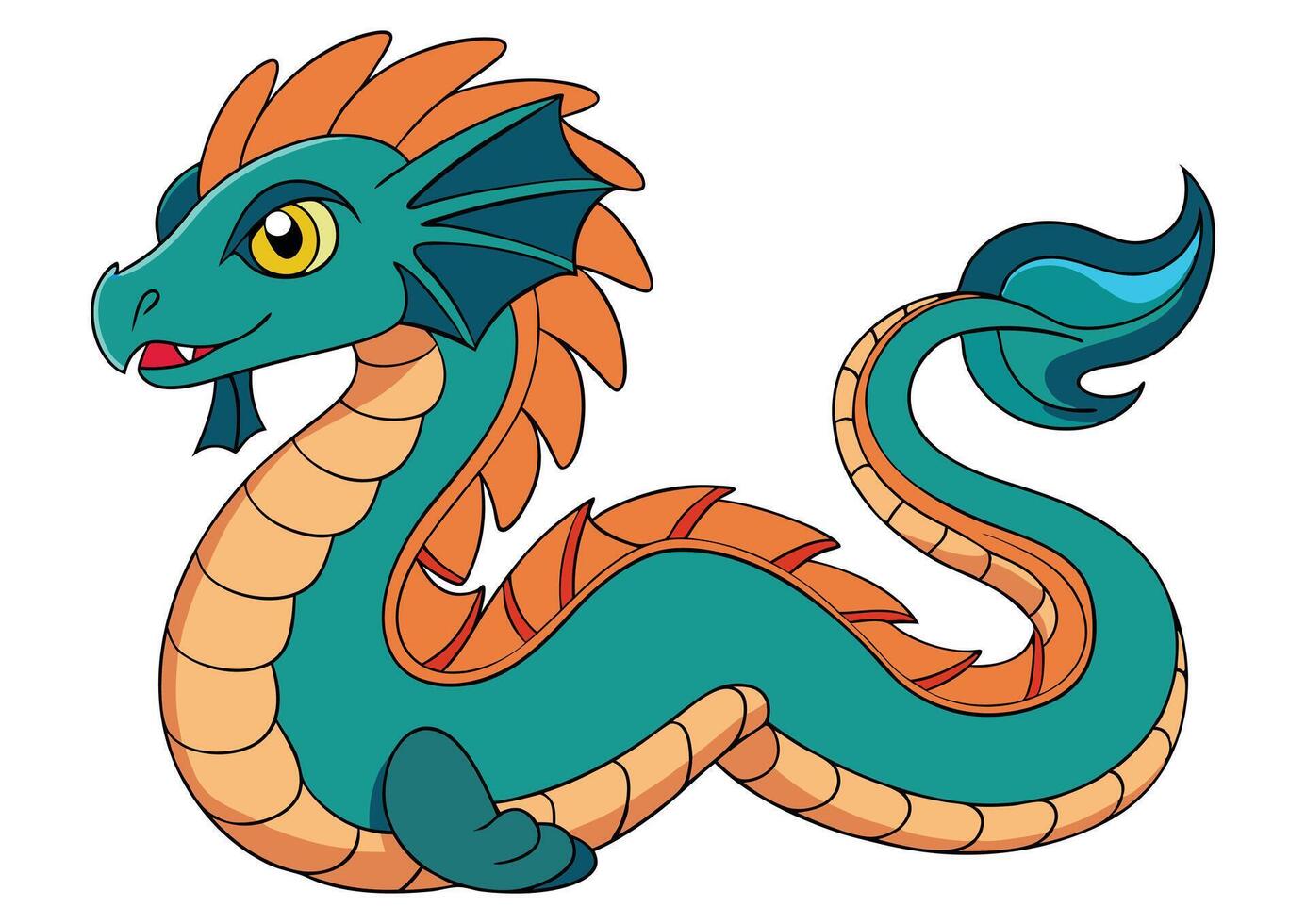 Bakunawa serpent like dragon ancient water dragon vector