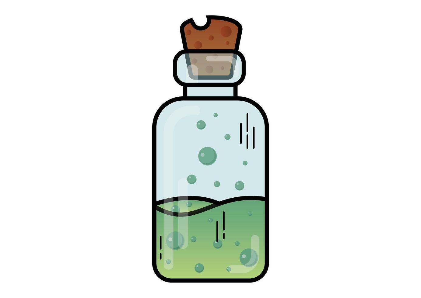 Bottle of potion isolated on white background vector