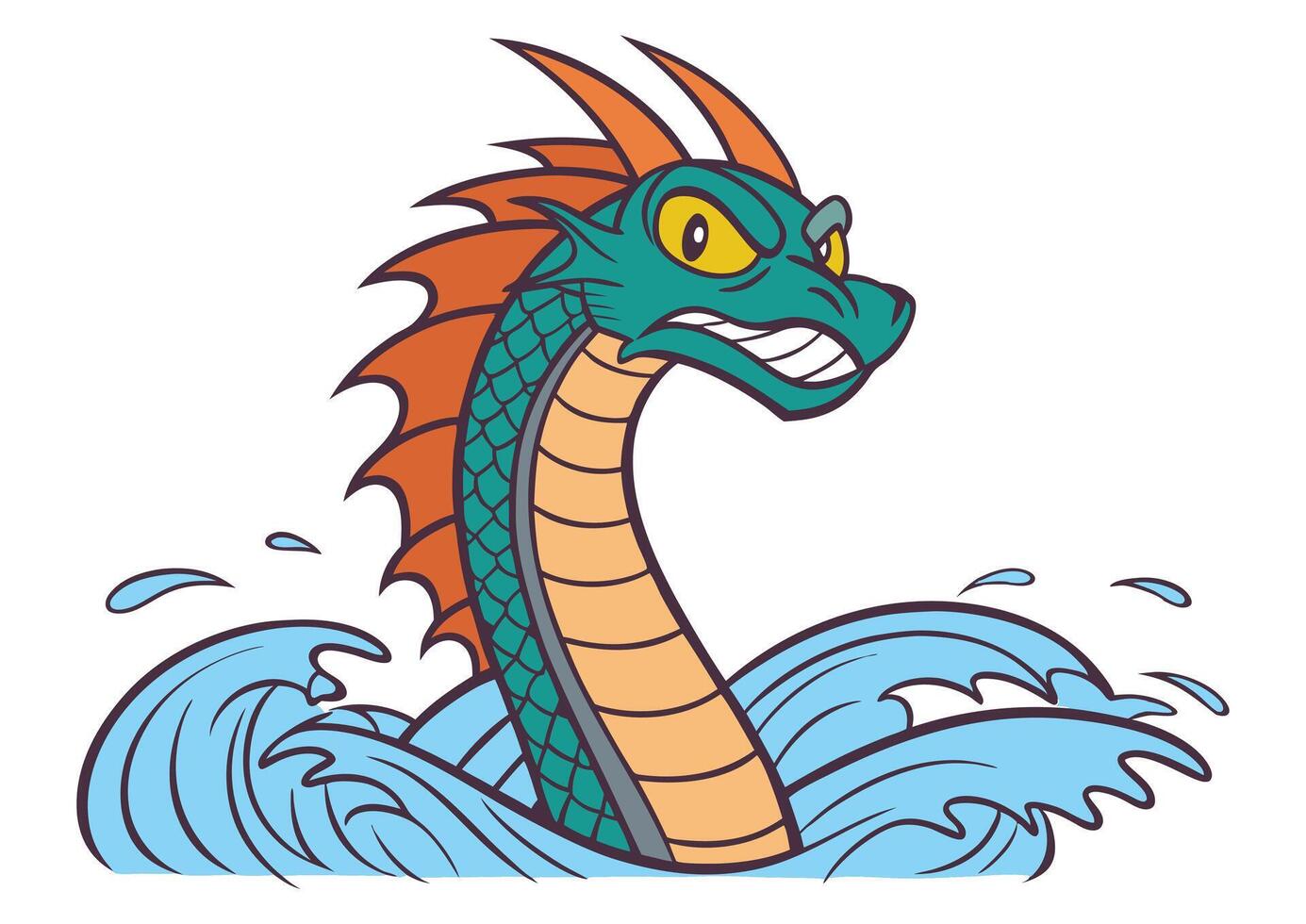 Serpent like dragon ancient water dragon vector