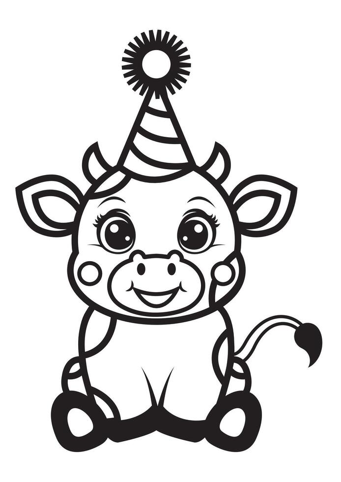 Cute cartoon calf isolated on white background vector