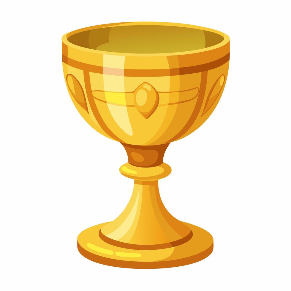 Gleaming Golden Trophy Chalice on White Background Symbol of Victory and Achievement vector