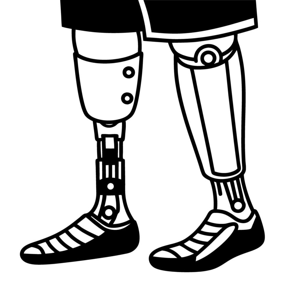bionic legs illustration prosthetic devices, technology innovation, mobility advancements modern medical support vector