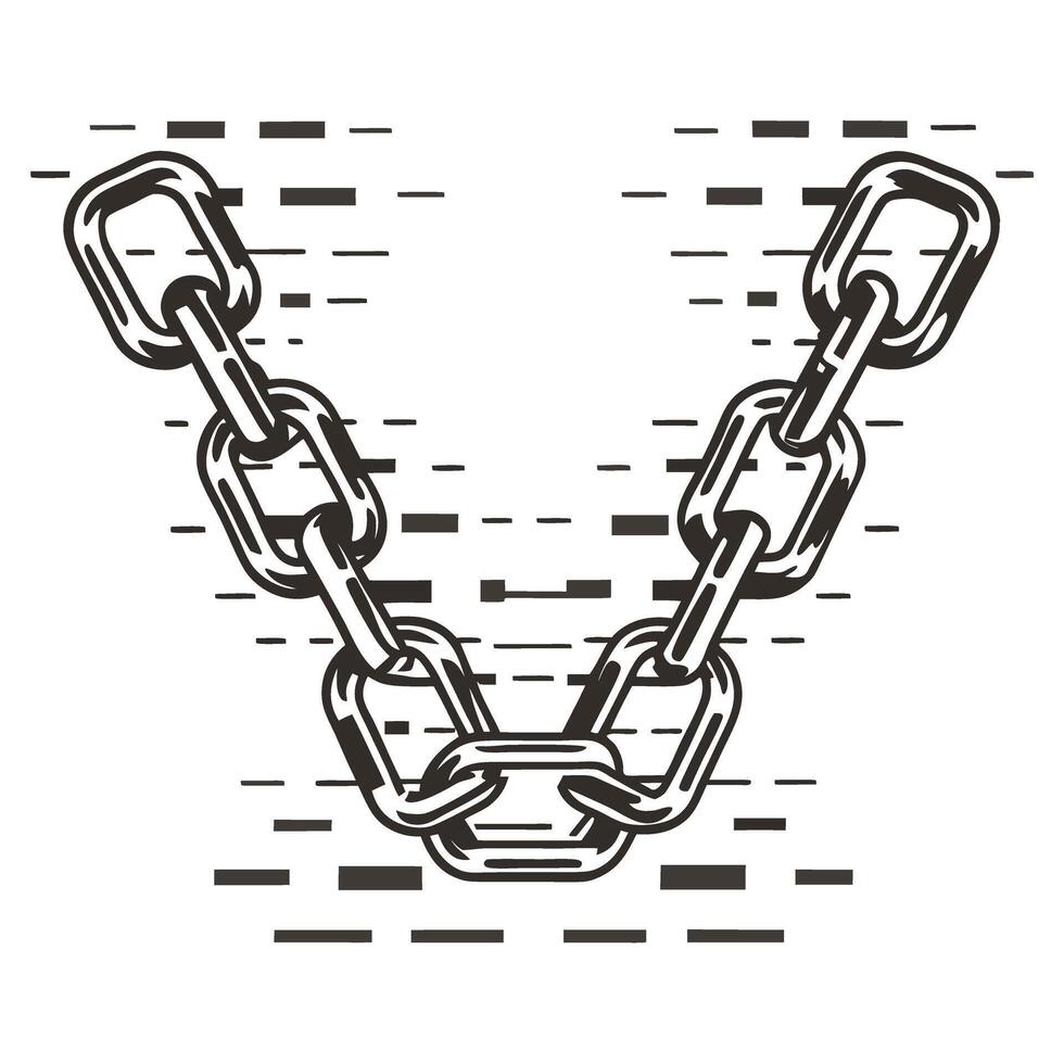 Blockchain concept with digital chain links in a geometric pattern vector