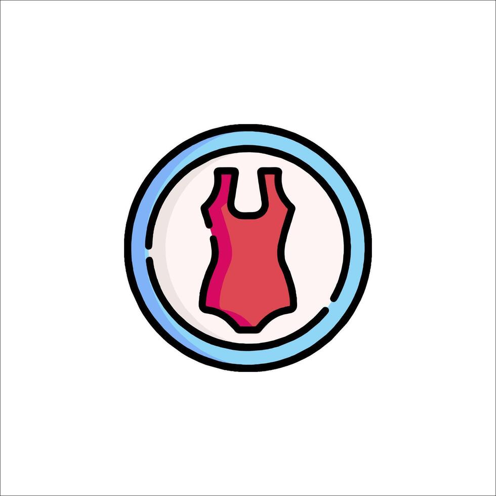 A red swimsuit in a circle icon vector