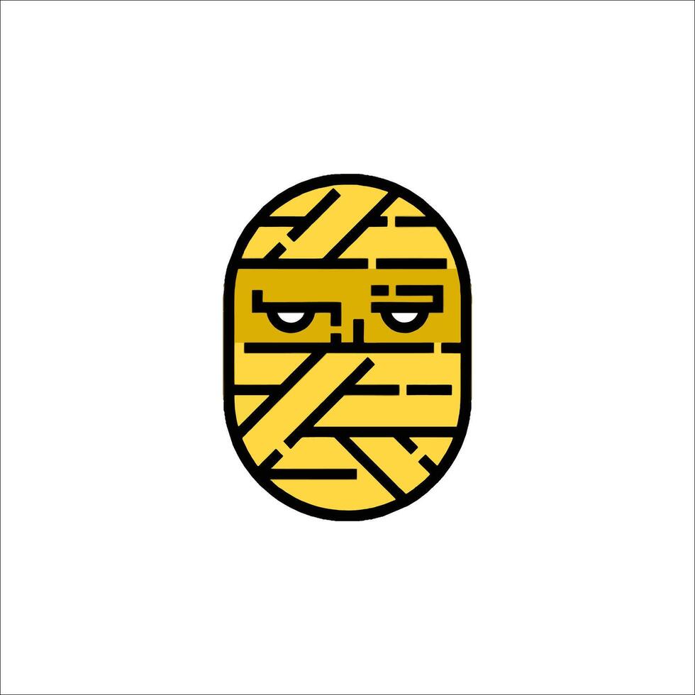 A cartoon face with a bandage on it vector