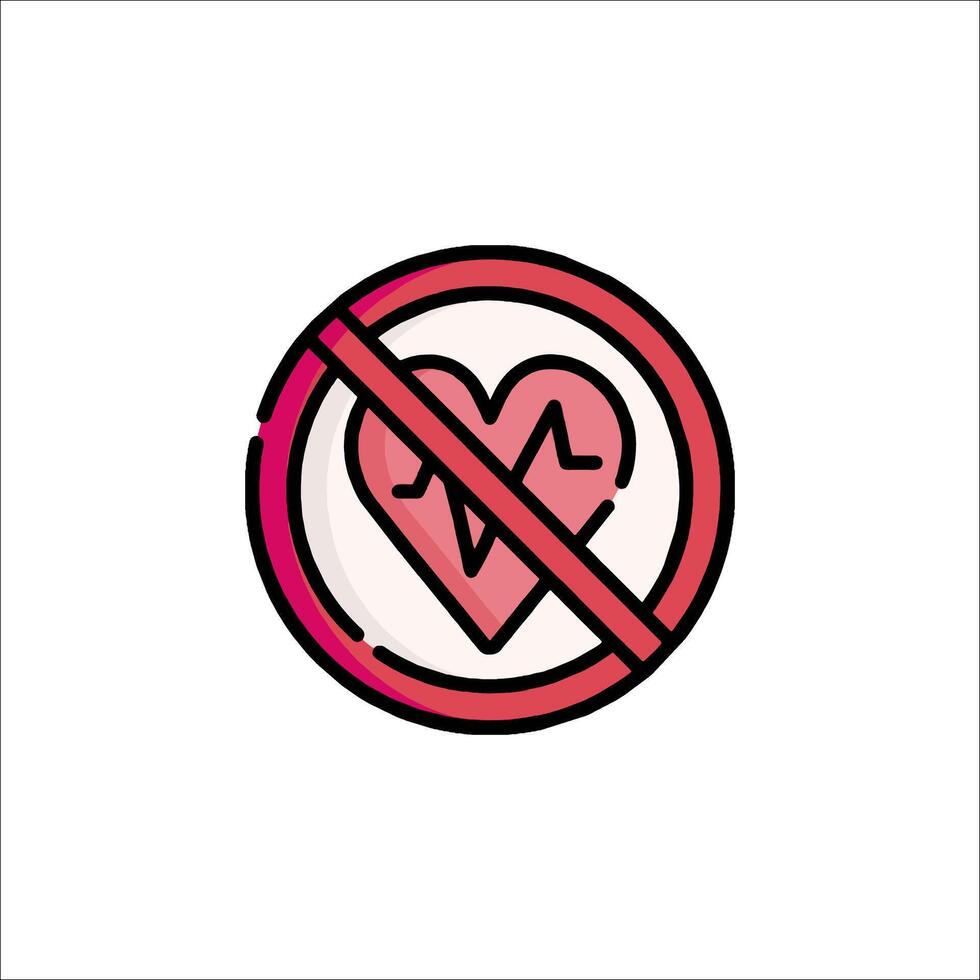 No heart beat icon illustration vector