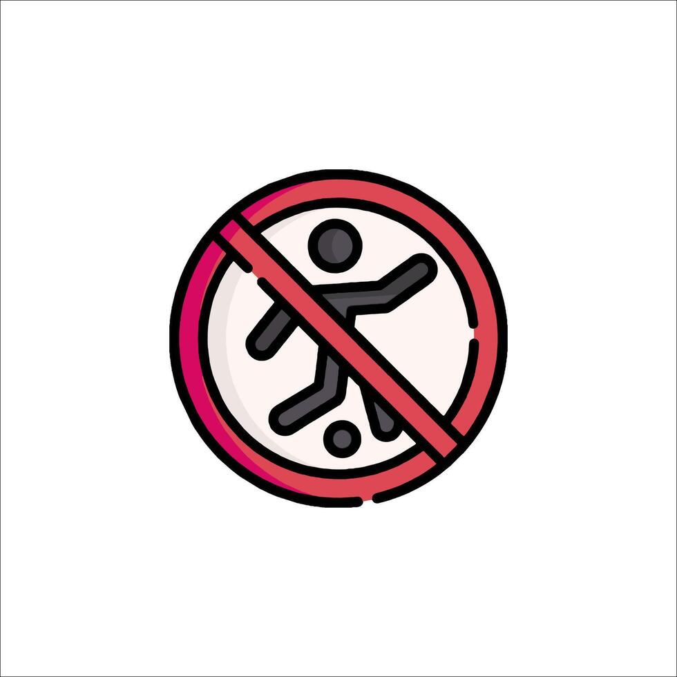 No soccer ball icon illustration vector