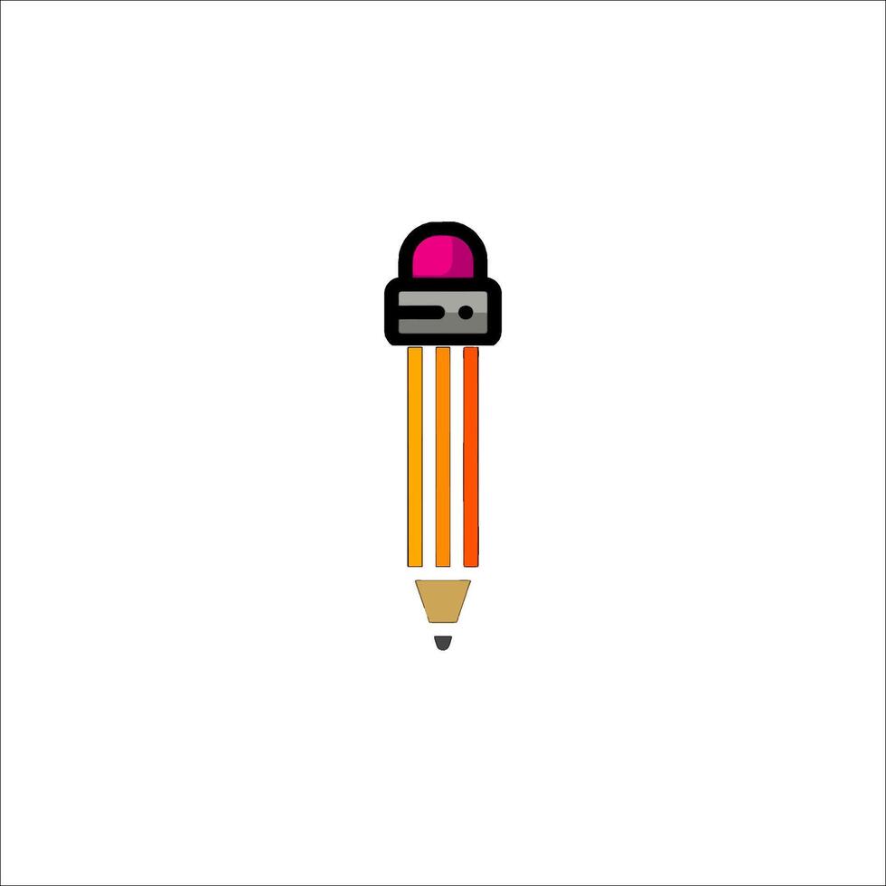 A pencil with a red and orange tip on it vector