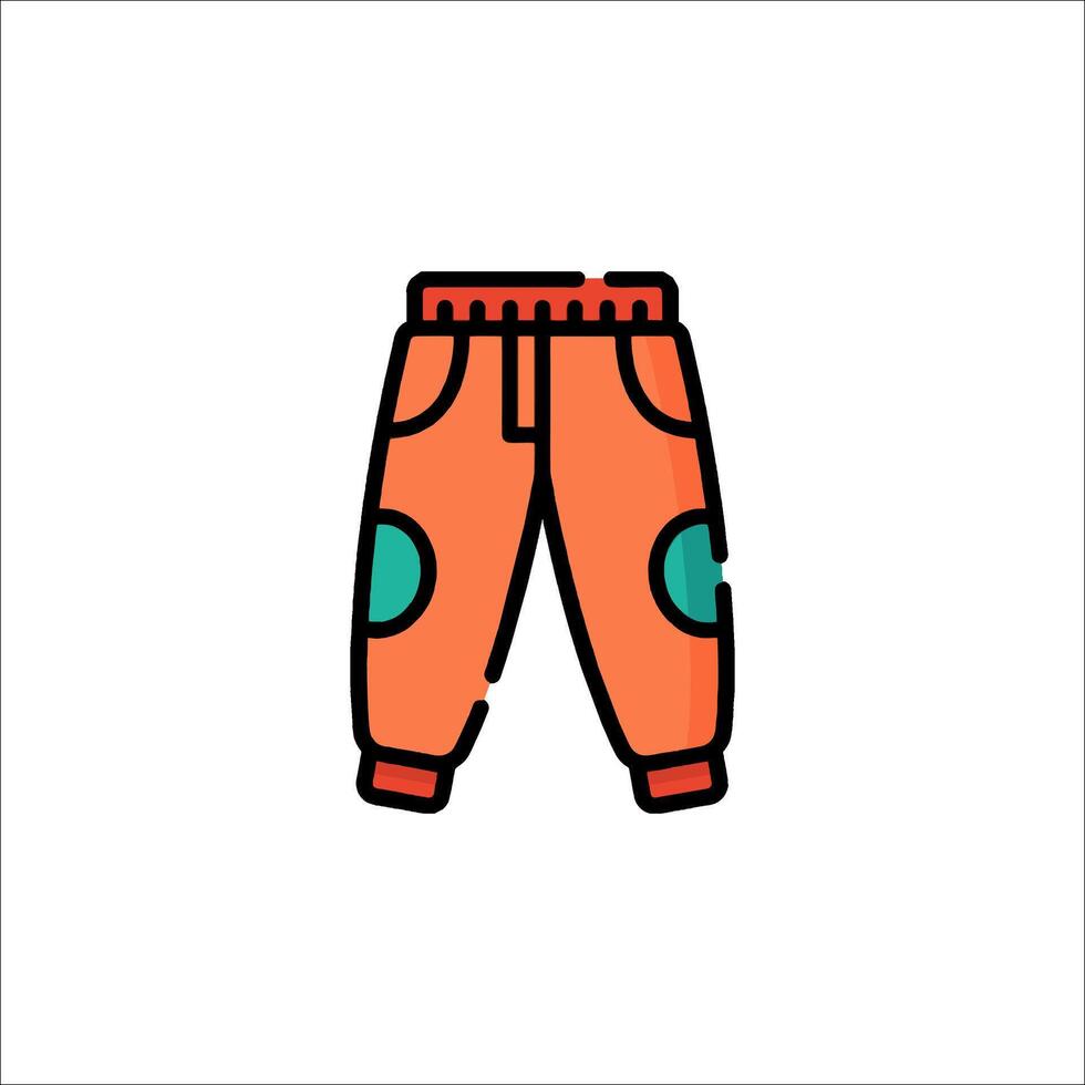 A pair of pants with a green dot on the bottom vector