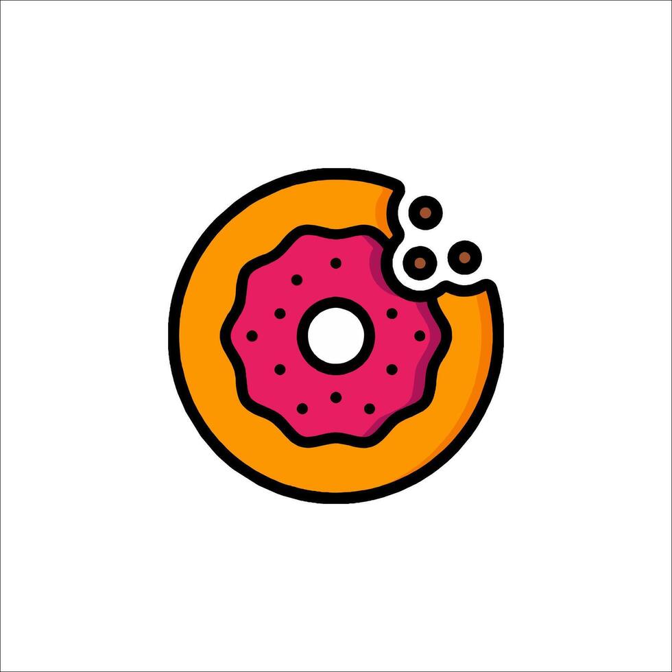 A donut with a hole in it is shown in this illustration vector