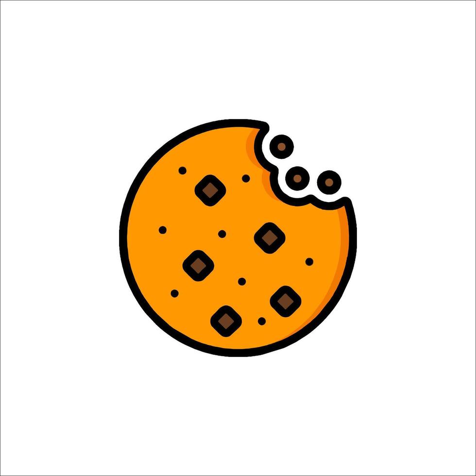 A cookie icon with a bite out of it vector