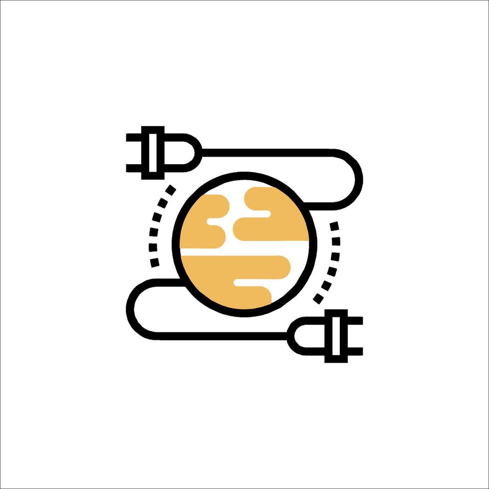 A globe with a plug in the middle of it vector