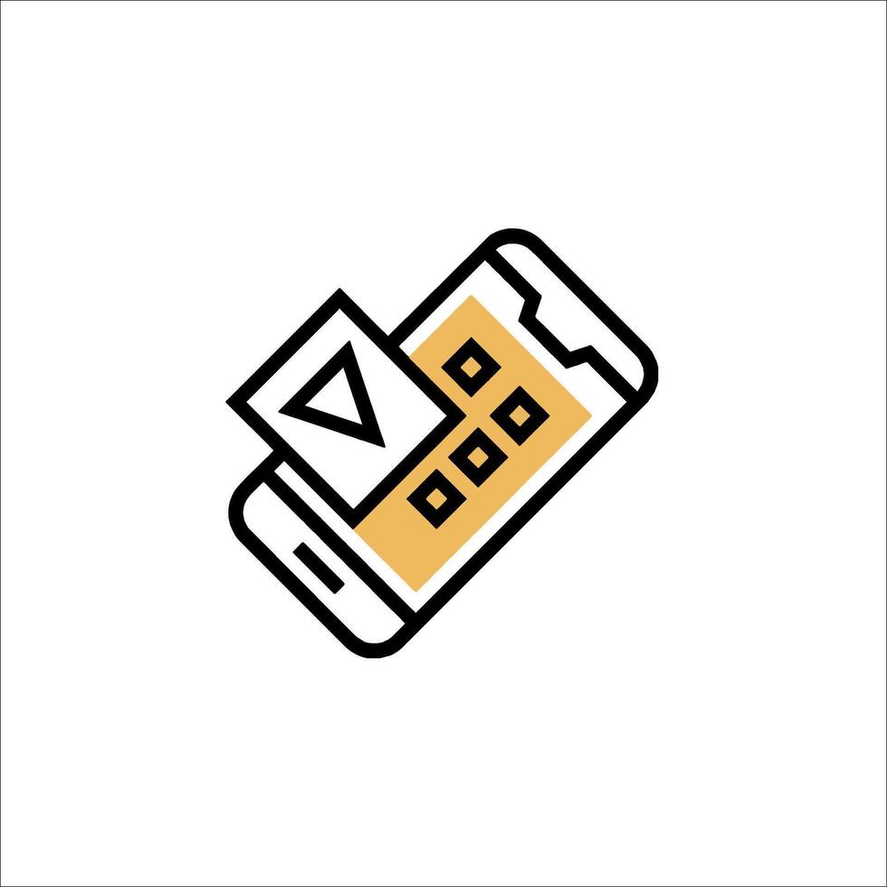A phone with a square icon on it vector