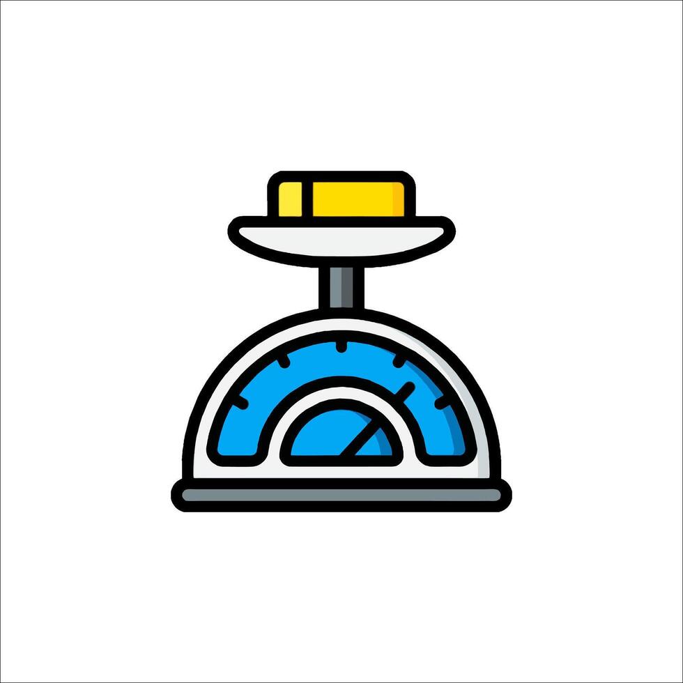 A scale with a yellow button on top vector