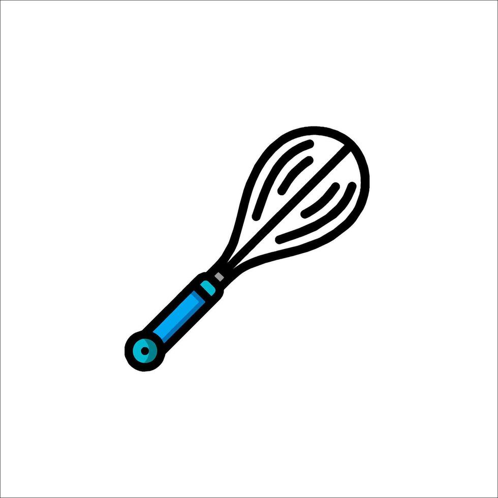 A blue and black whisk icon on a white background vector