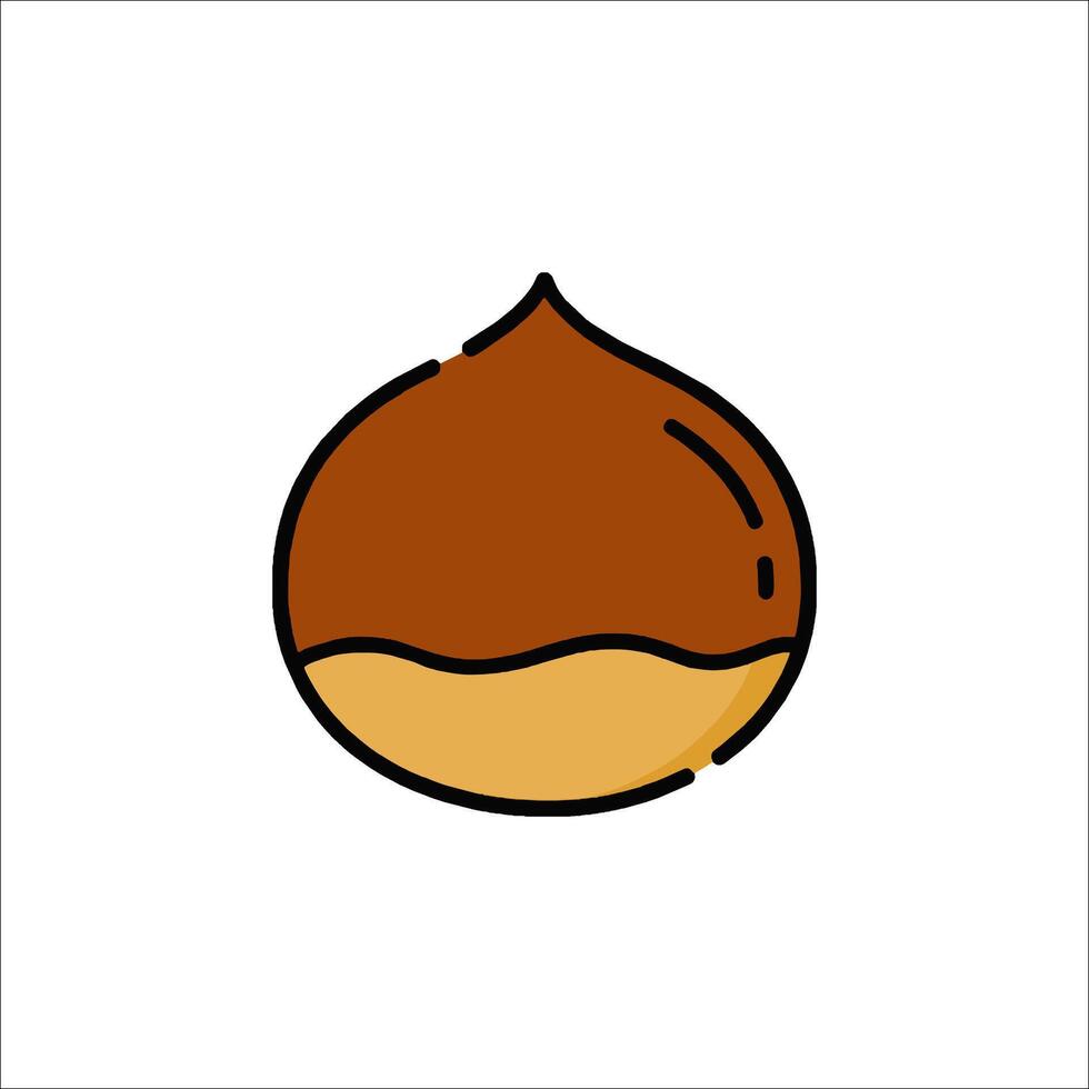 A brown nut icon on a white background vector