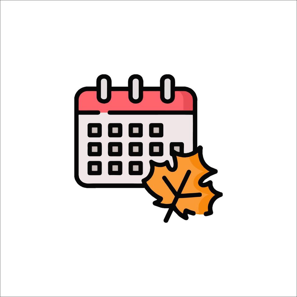Calendar icon with a leaf on it vector