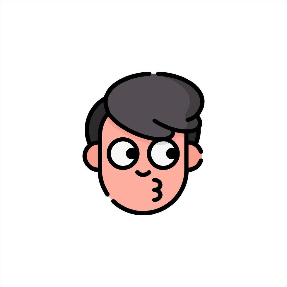 A cartoon man with a black hair and a big nose vector