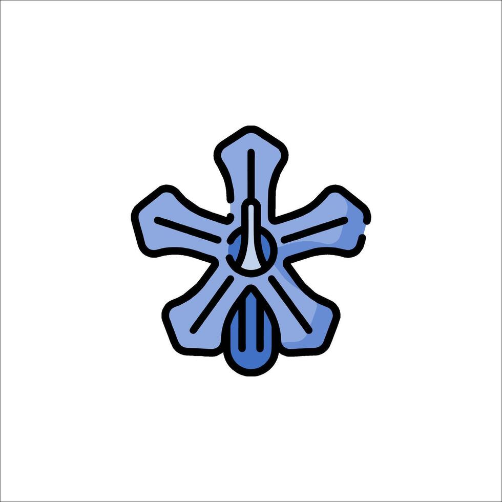 A blue flower with a cross in the center vector